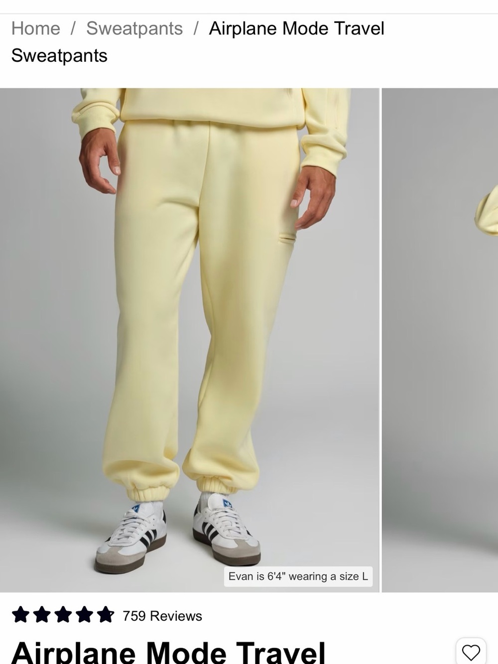Comfrt Airplane Mode Travel Sweatpants — butter Yellow